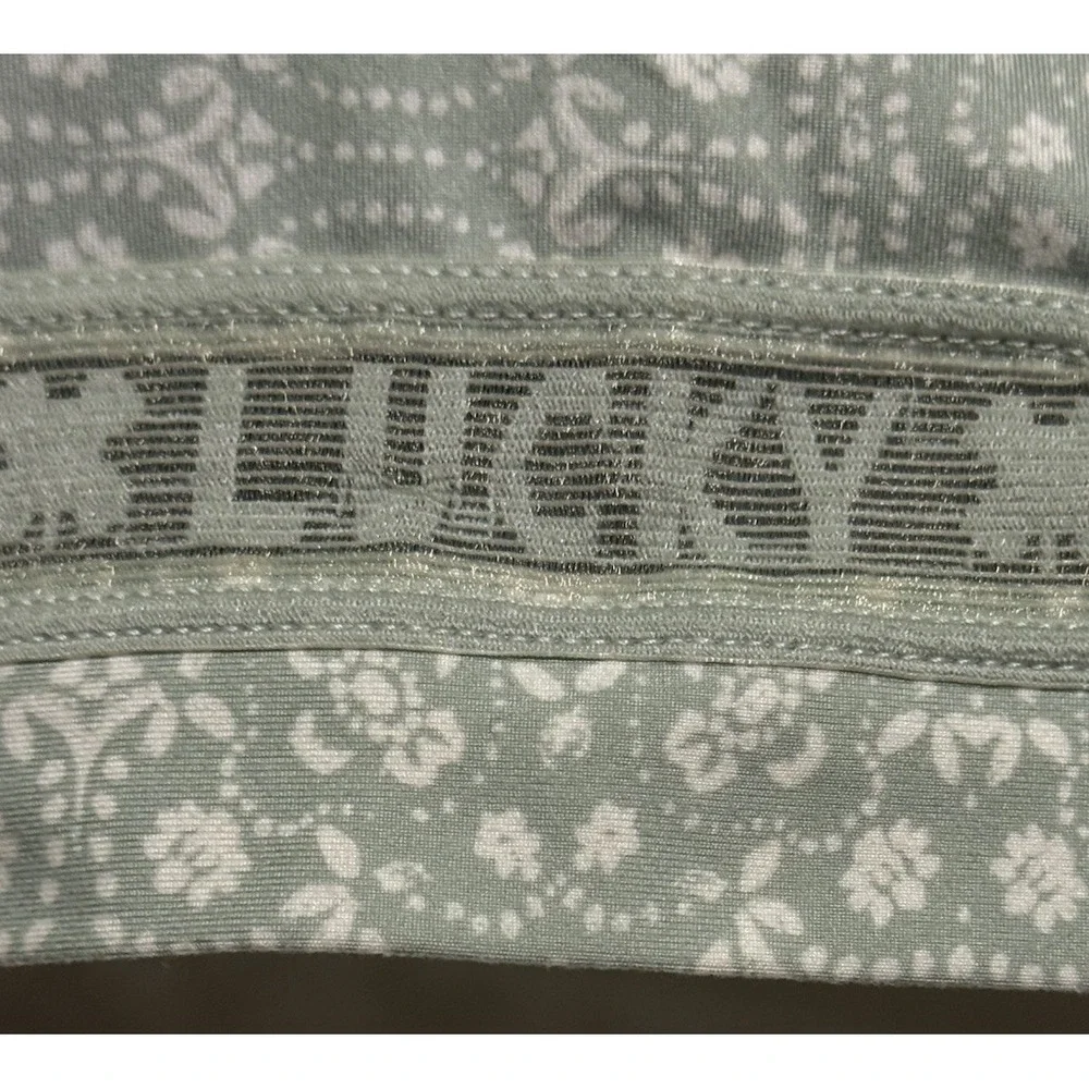 Lucky Brand Women's Bralette Large L Green Bandana White Floral Paisley Boho Bra